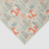 Cute Doodle Fox Forest Woodland Pattern Tissuepapier (Detail)