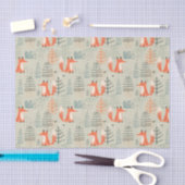 Cute Doodle Fox Forest Woodland Pattern Tissuepapier (Craft)