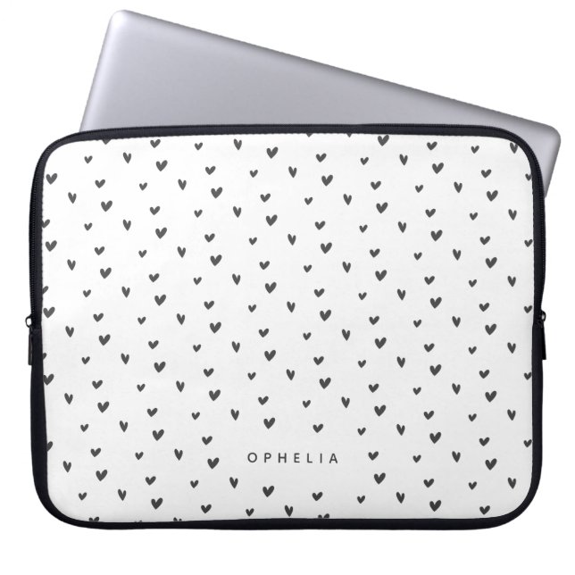Cute Doodle Heart Patroon Laptop Sleeve (Voorkant)