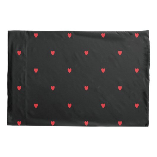 Cute Doodle Heart Patroon Rood Zwarte Aangepaste k Kussensloop (Achterkant)
