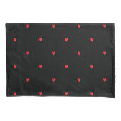 Cute Doodle Heart Patroon Rood Zwarte Aangepaste k Kussensloop (Voorkant)