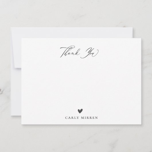 Cute Doodle Heart Pattern Dank u Manuscript Notitiekaartje (Voorkant)