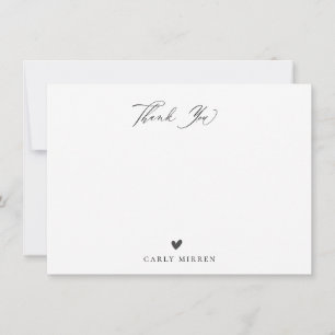 Cute Doodle Heart Pattern Dank u Manuscript Notitiekaartje