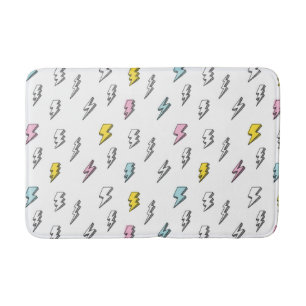 Cute Doodle Lightning Bolt Pattern Badmat