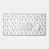 Cute Doodle Lightning Bolt Pattern Bureaumat (Keyboard & Muis)