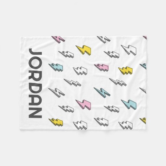 Cute Doodle Lightning Bolt Pattern Fleece Deken (Voorkant (Horizontaal))