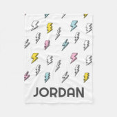 Cute Doodle Lightning Bolt Pattern Fleece Deken (Voorkant)