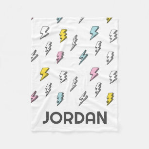 Cute Doodle Lightning Bolt Pattern Fleece Deken