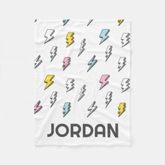 Cute Doodle Lightning Bolt Pattern Fleece Deken (Voorkant)