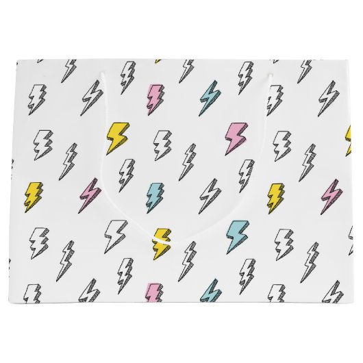 Cute Doodle Lightning Bolt Pattern Groot Cadeauzakje (Voorkant)