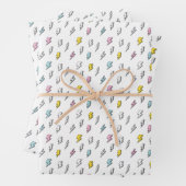 Cute Doodle Lightning Bolt Pattern Inpakpapier Vel (In situ)