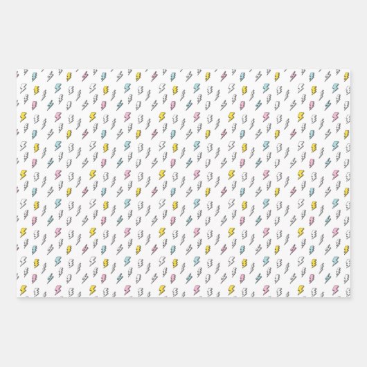 Cute Doodle Lightning Bolt Pattern Inpakpapier Vel (Voorkant)
