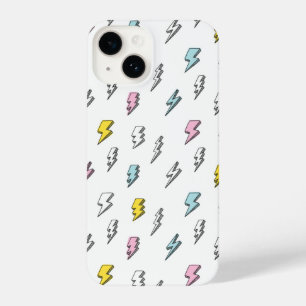 Cute Doodle Lightning Bolt Pattern iPhone 14 Hoesje