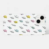 Cute Doodle Lightning Bolt Pattern iPhone Hoesje (Achterkant horizontaal)