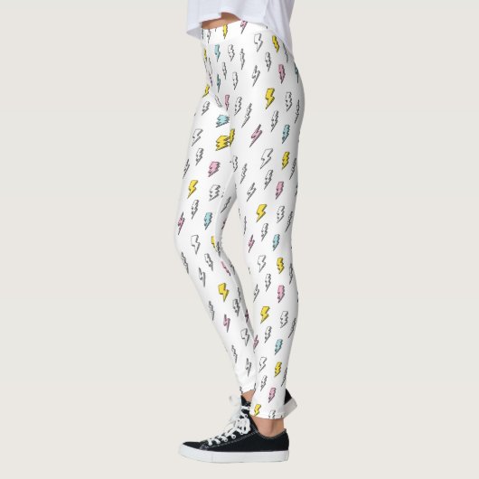 Cute Doodle Lightning Bolt Pattern Leggings (Links)
