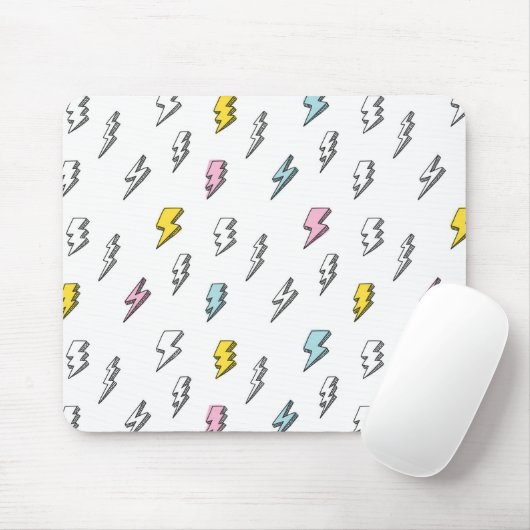 Cute Doodle Lightning Bolt Pattern Muismat (Met muis)