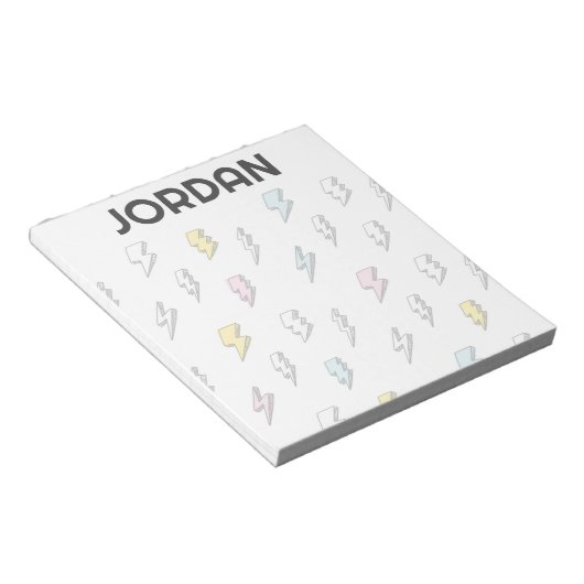 Cute Doodle Lightning Bolt Pattern Notitieblok (Schuin)