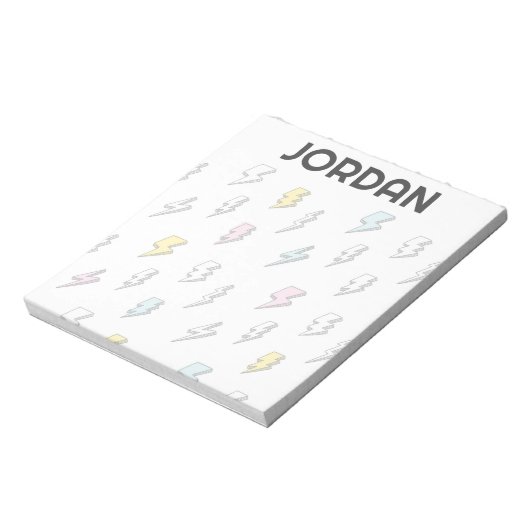 Cute Doodle Lightning Bolt Pattern Notitieblok (Gedraaid)
