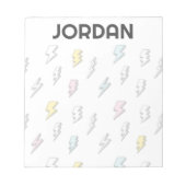 Cute Doodle Lightning Bolt Pattern Notitieblok (Voorkant)
