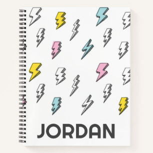 Cute Doodle Lightning Bolt Pattern Notitieboek
