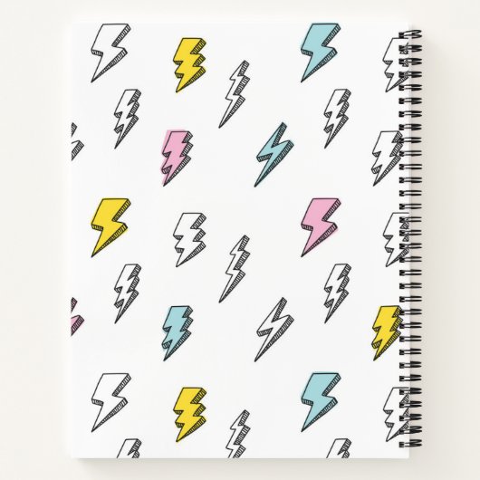 Cute Doodle Lightning Bolt Pattern Notitieboek (Achterkant)