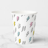 Cute Doodle Lightning Bolt Pattern Papieren Bekers (Rechts)