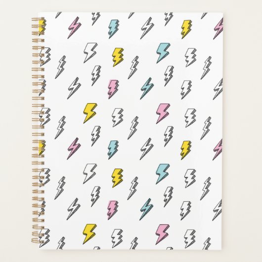 Cute Doodle Lightning Bolt Pattern Planner (Voorkant)