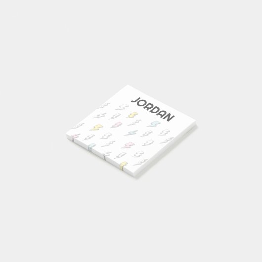 Cute Doodle Lightning Bolt Pattern Post-it® Notes (Schuin)
