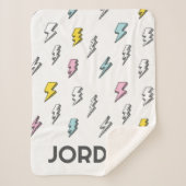 Cute Doodle Lightning Bolt Pattern Sherpa Deken (Voorkant)