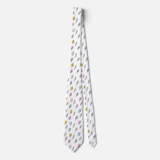 Cute Doodle Lightning Bolt Pattern Stropdas (Voorkant)