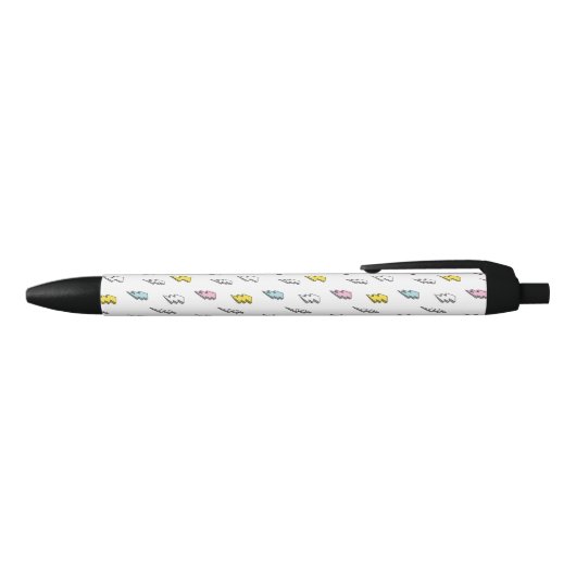 Cute Doodle Lightning Bolt Pattern Zwarte Inkt Pen (Bovenkant)