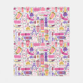 Cute Doodle Manicure Patroon Fleece Deken (Voorkant)