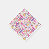 Cute Doodle Manicure Patroon Servet (Hoek)