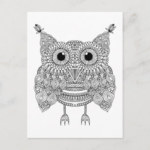 Cute Doodle Owl Briefkaart