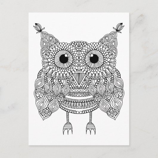 Cute Doodle Owl Briefkaart (Voorkant)