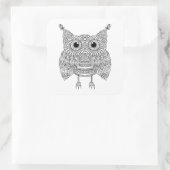 Cute Doodle Owl Vierkante Sticker (Tas)