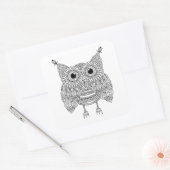Cute Doodle Owl Vierkante Sticker (Envelop)