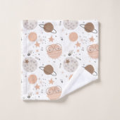 Cute Doodle Planet Pattern Bad Handdoek (Wasdoekje)