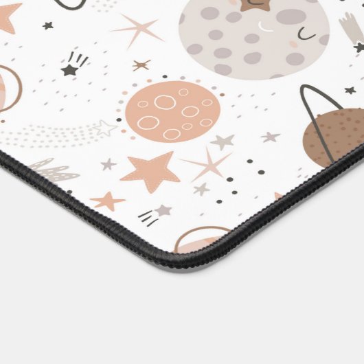 Cute Doodle Planet Pattern Bureaumat (Hoek)