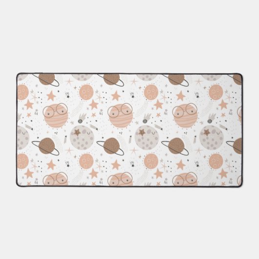 Cute Doodle Planet Pattern Bureaumat (Voorkant)