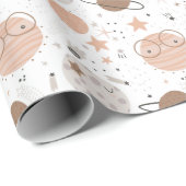 Cute Doodle Planet Pattern Cadeaupapier (Rol Hoek)