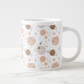 Cute Doodle Planet Pattern Extra Grote Beker (Rechts)