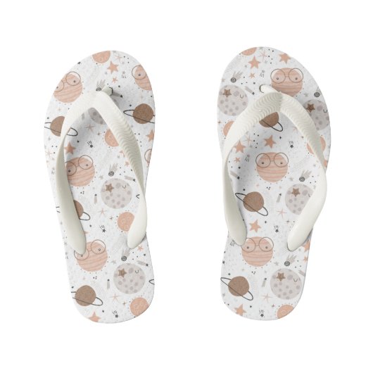 Cute Doodle Planet Pattern Kinder Teenslippers (Voetbed)