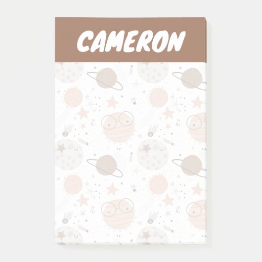Cute Doodle Planet Pattern Post-it® Notes (Voorkant)