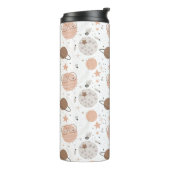 Cute Doodle Planet Pattern Thermosbeker (Gedraaid links)