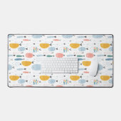 Cute Doodle School of Fish Pattern Bureaumat (Keyboard & Muis)