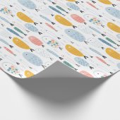 Cute Doodle School of Fish Pattern Cadeaupapier (Hoek)