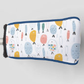 Cute Doodle School of Fish Pattern Golfheadcover (Voorkant)