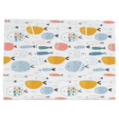 Cute Doodle School of Fish Pattern Groot Cadeauzakje (Achterkant)