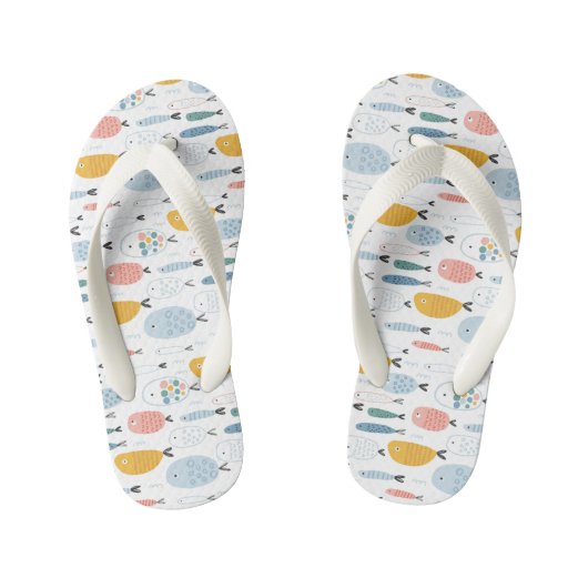 Cute Doodle School of Fish Pattern Kinder Teenslippers (Voetbed)